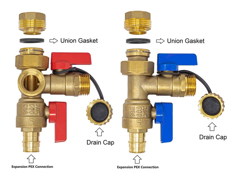 Libra Supply 3/4 inch Expansion PEX Tankless Water Heater Isolation Valve Kit(Not Crimp PEX), with Pressure Relief Valve, FNPT x Expansion PEX A, 3/4'' Service Valve for Rheem, Rinai, Navien - Image 4